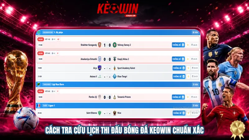 Cách tra cứu lịch thi đấu bóng đá Keowin chuẩn xác