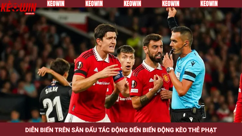 Diễn biến trên sân đấu tác động đến biến động kèo thẻ phạt