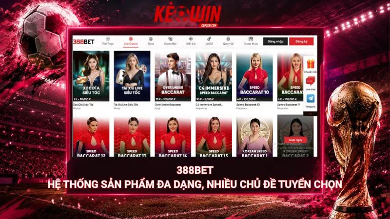388Bet – Hệ thống sản phẩm đa dạng, nhiều chủ đề tuyển chọn